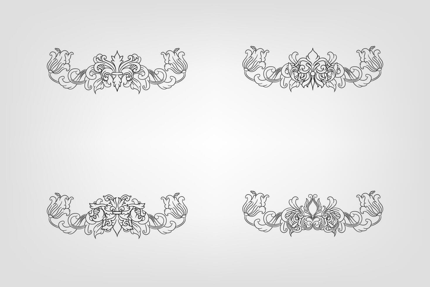 Classical Baroque Filigree Decoration Ornament Vintage Floral Border Style Antique Art Retro vector