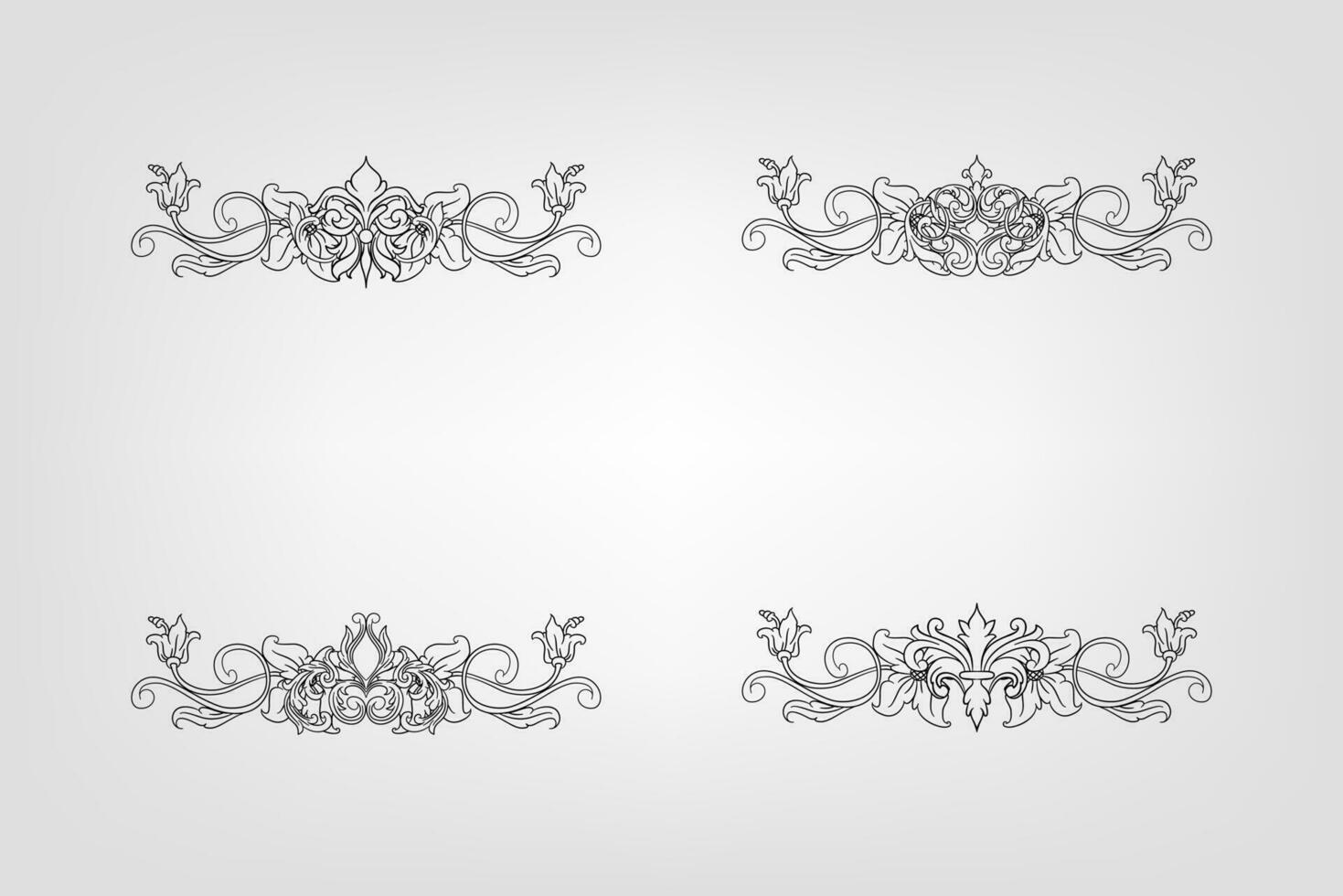 Classical Baroque Filigree Decoration Ornament Vintage Floral Border Style Antique Art Retro vector