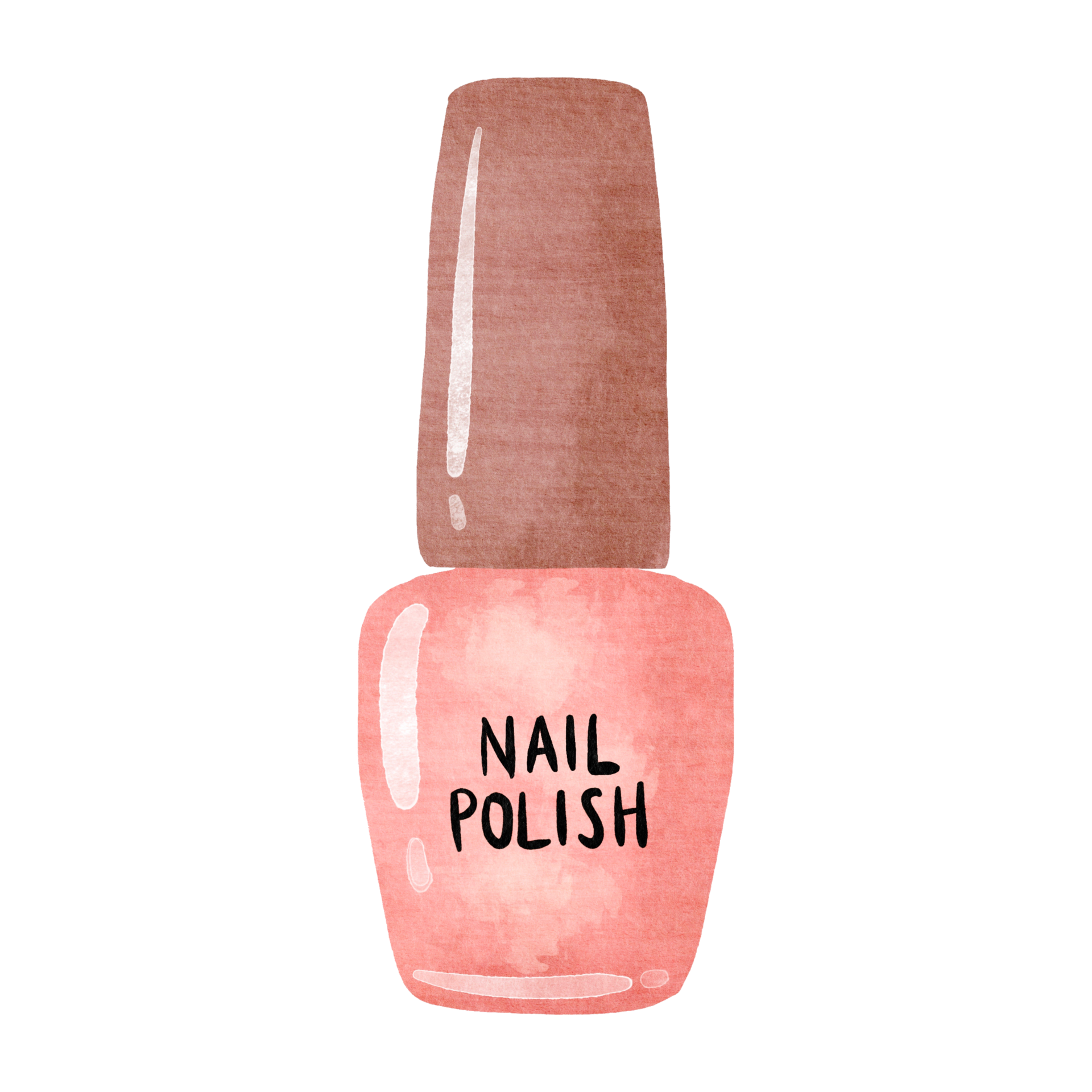 watercolor nail polish bottle with the word nail polish on it 35622994 PNG