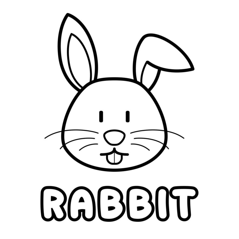 Rabbit coloring book. Coloring page for kids. vector