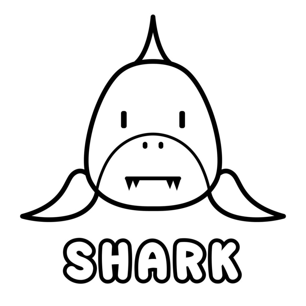 Shark coloring book. Coloring page for kids. vector