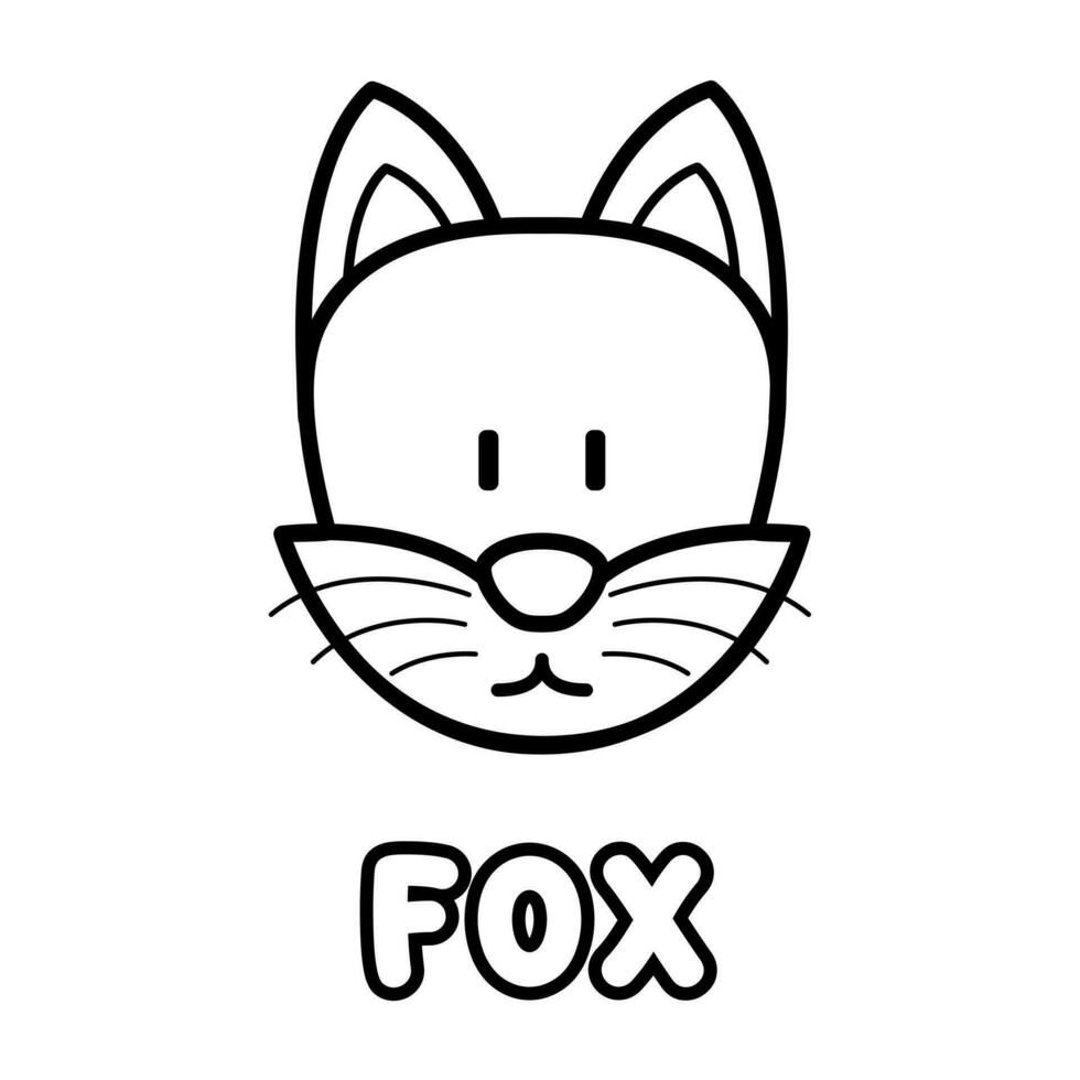 Fox coloring book. Coloring page for kids. vector