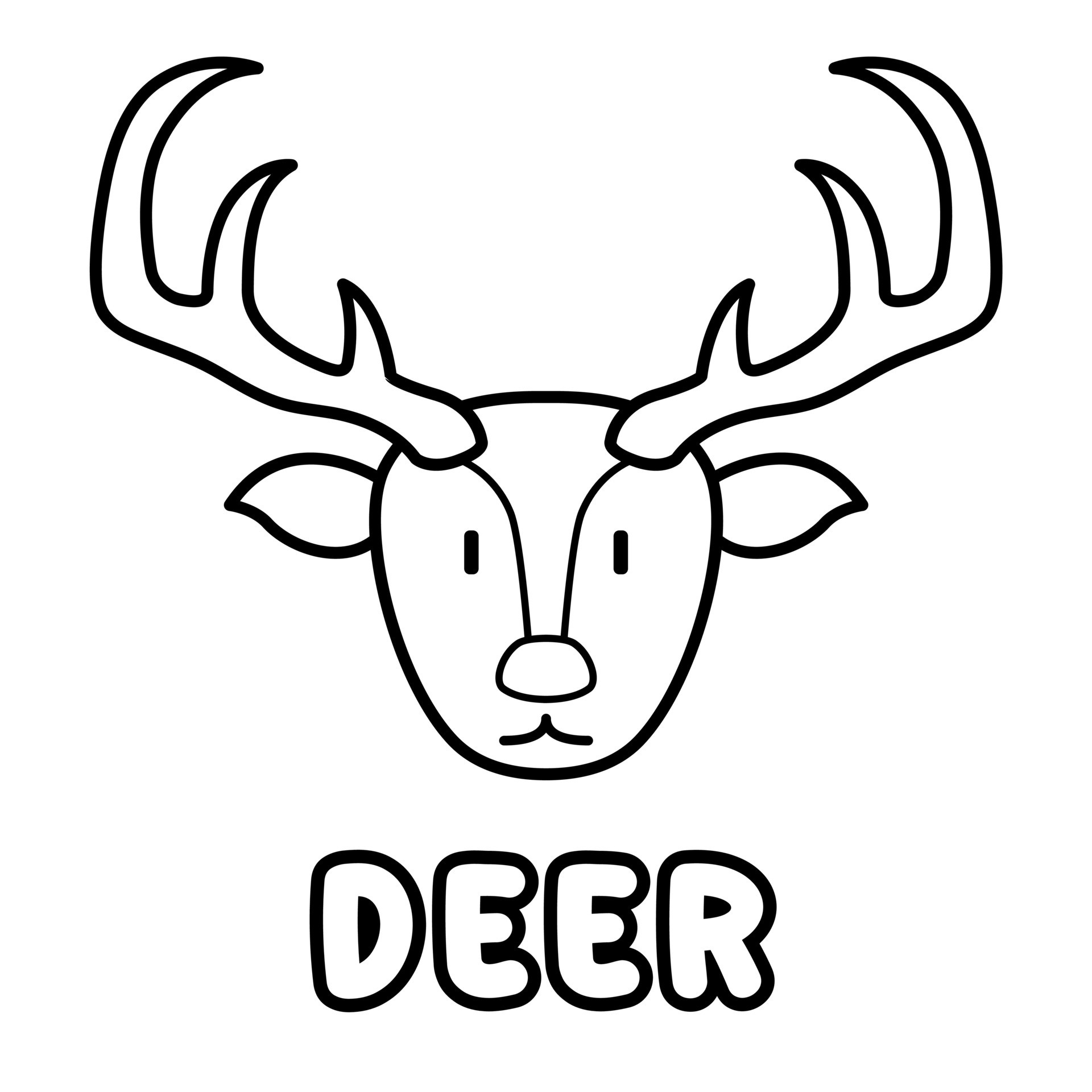 Deer coloring book. Coloring page for kids. 35623031 Vector Art at Vecteezy