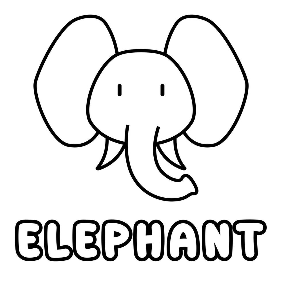 elefante colorante libro. colorante página para niños. vector