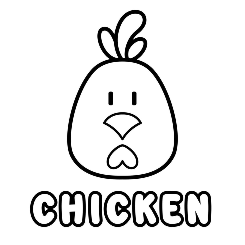 Chicken coloring book. Coloring page for kids. vector