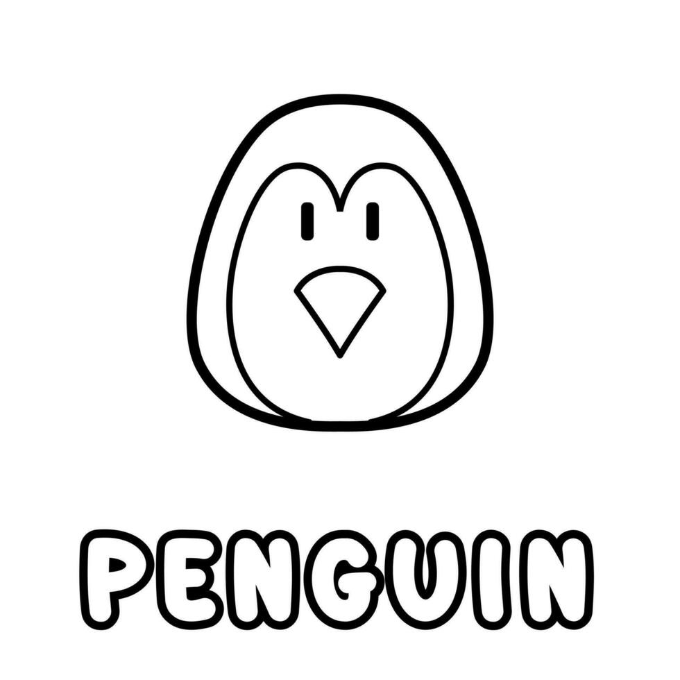 Penguin coloring book. Coloring page for kids. vector