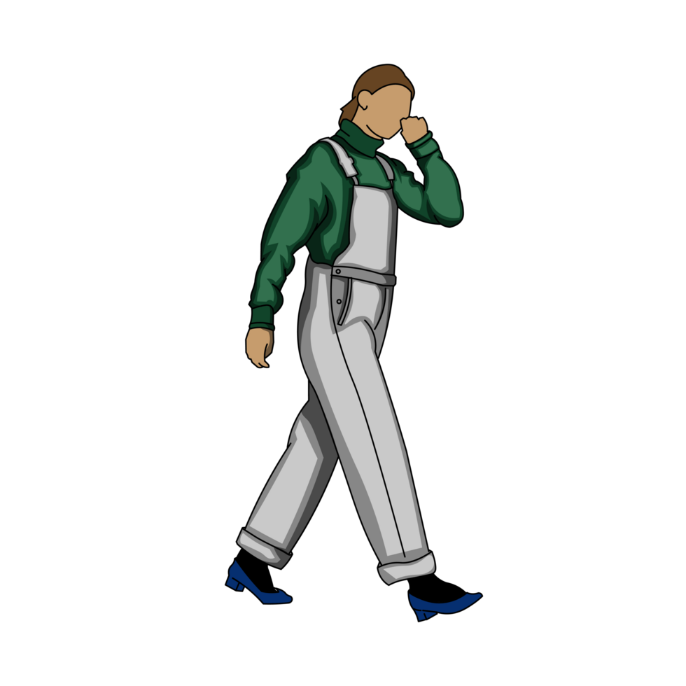 women walk relax ilustration png
