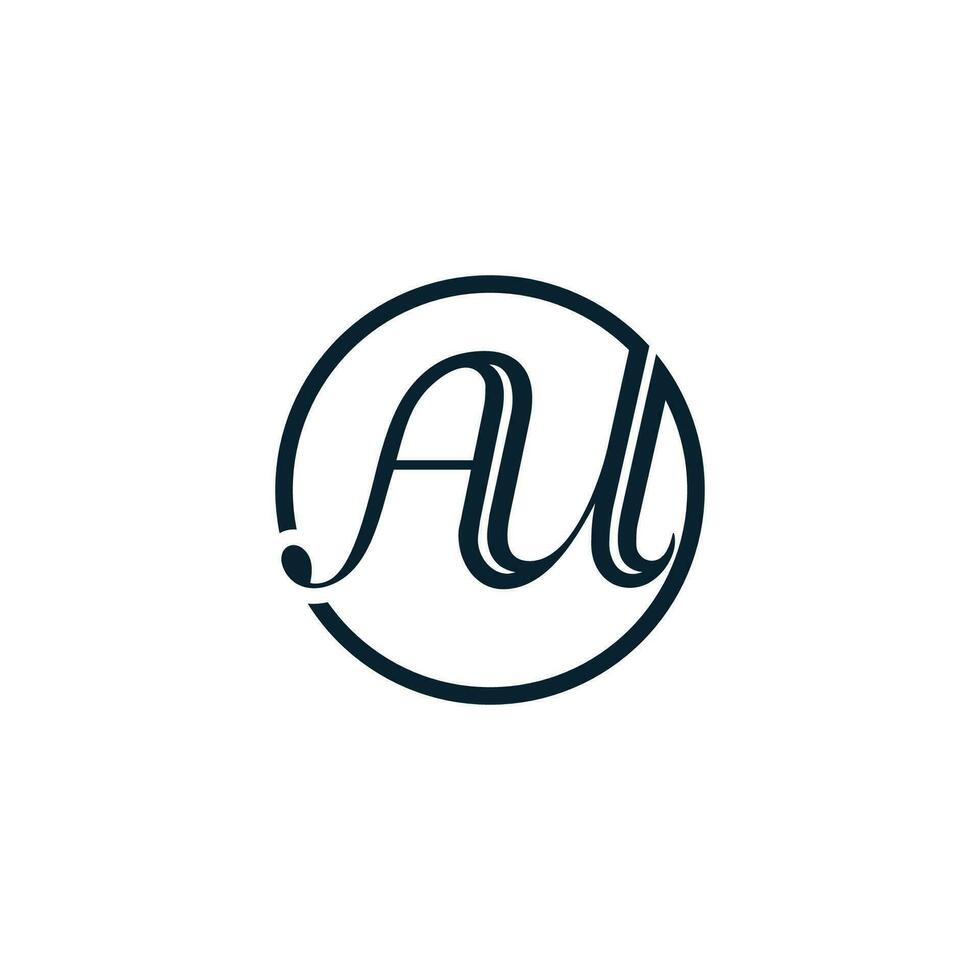AU or UA logo. Company logo. Monogram design. Letters A and U. vector