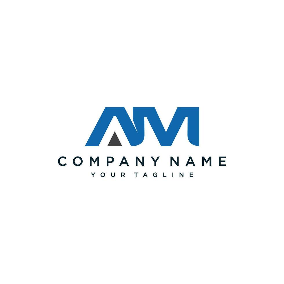 AM or MA Letter Logo Design Template Vector