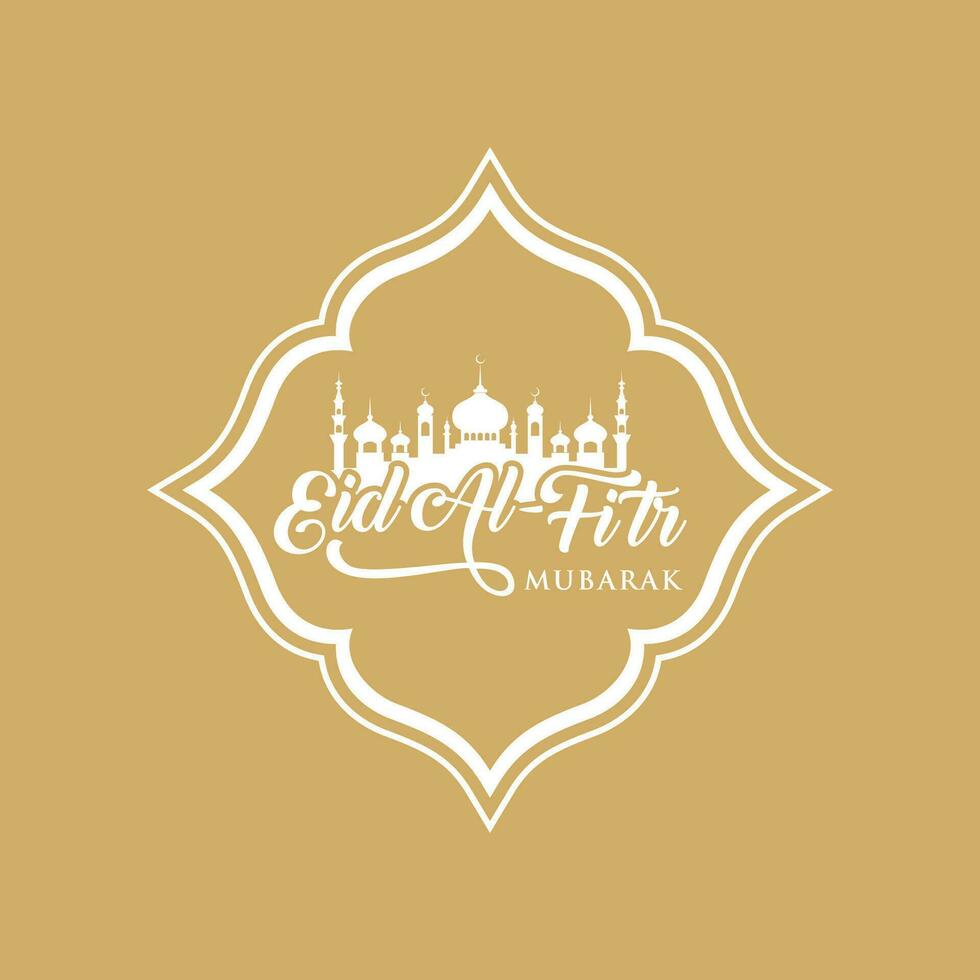 Eid-Al-Fitr mubarak greeting card vector illustration. Welcoming ramadan.