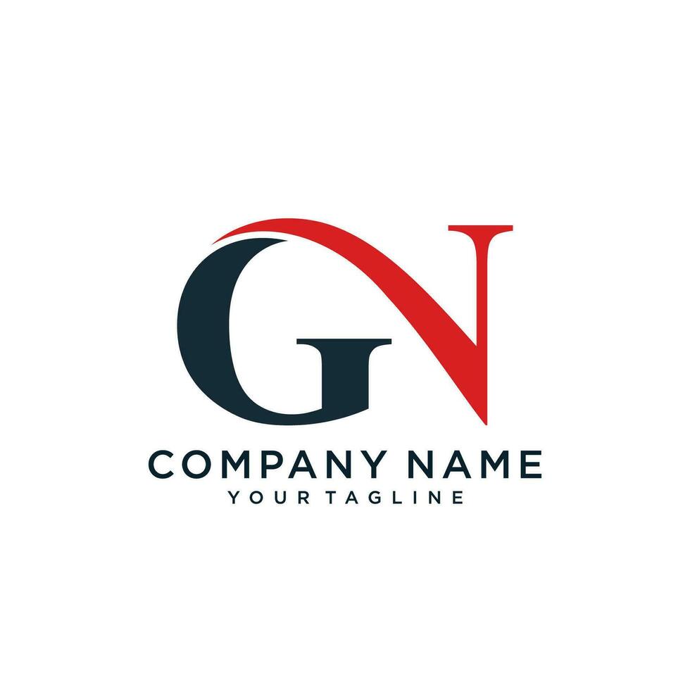Alphabet letters Initials Monogram logo GN or NG, G and N.Illustration vector
