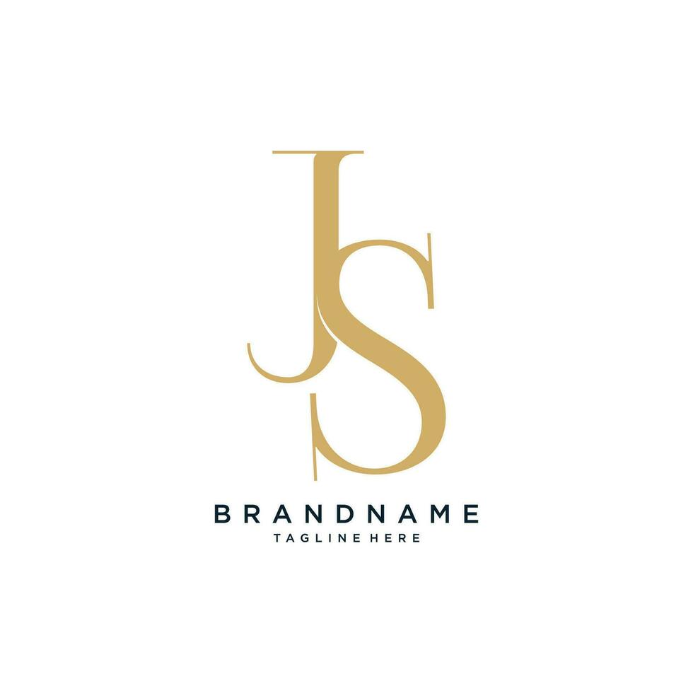 Alphabet letters Initials Monogram logo JS or SJ, J and S.Illustration vector