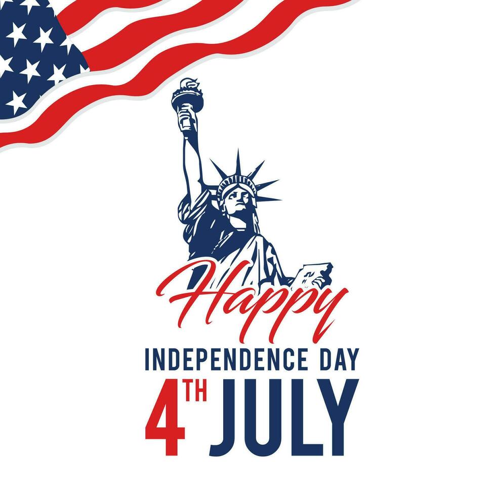 4th of july independence day lettering background vector