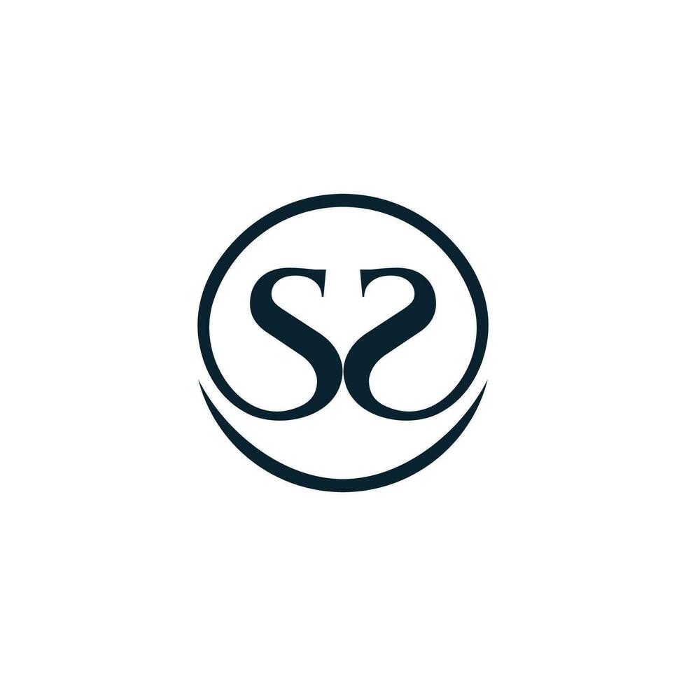 Initial letter SS or S minimalist art monogram shape logo, Vector Illustration