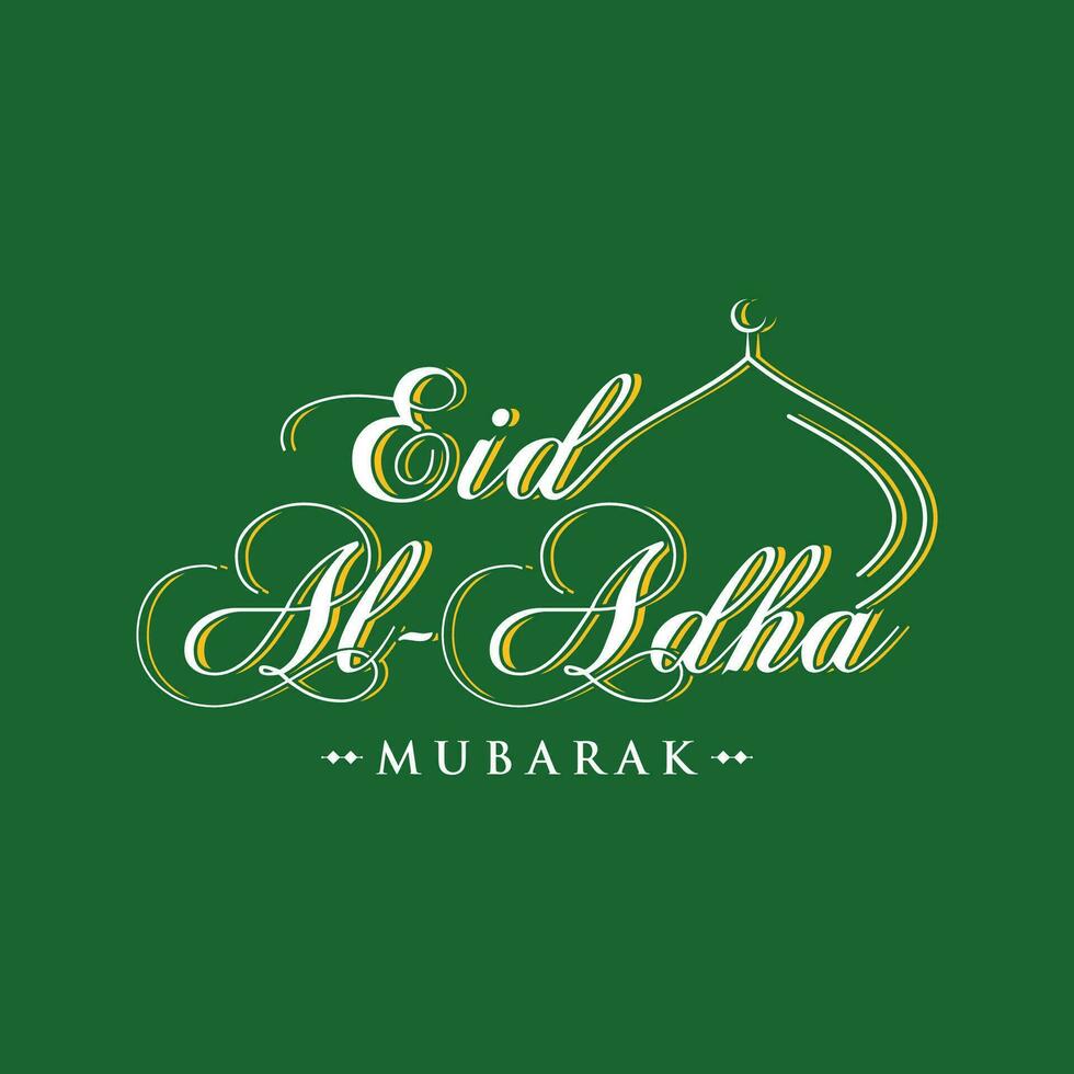 resumen islámico eid al-adha diseño modelo con mezquita cúpula, vector ilustración