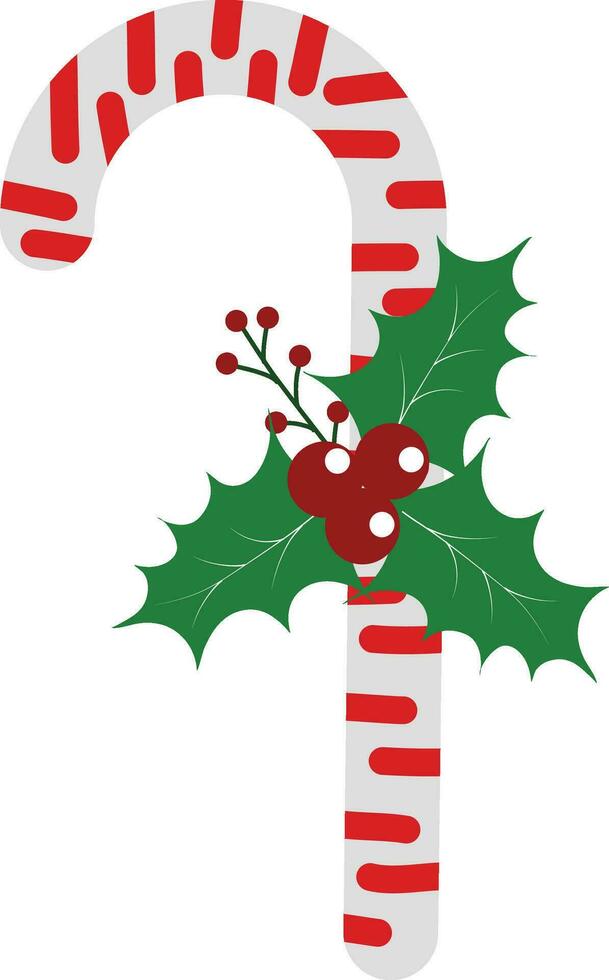 designer candy cane for christams designing vector