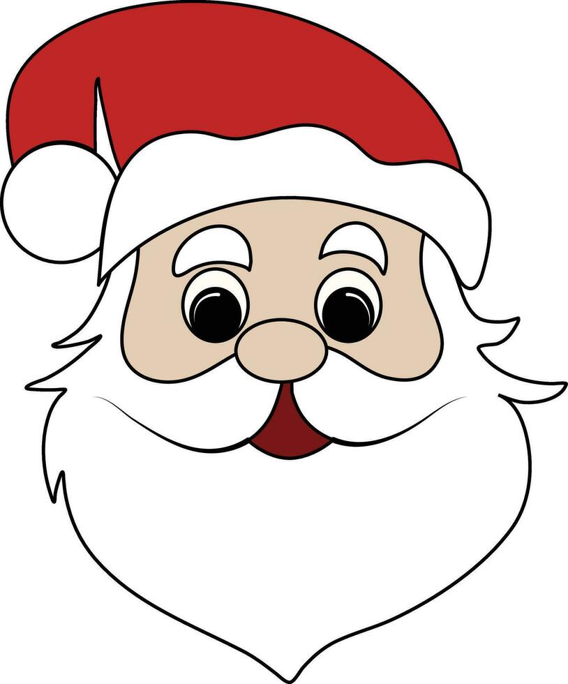 Papa Noel claus cara para diseño vector