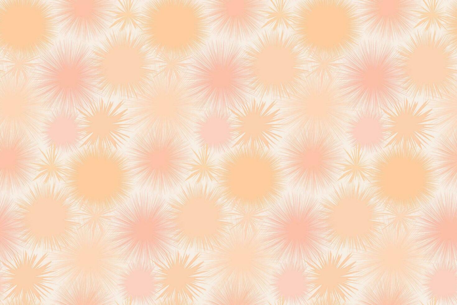Gentle Peach Fuzz Toned Dandelions. Vector Seamless Pattern. Delicate Wrapping Paper and Fabric.