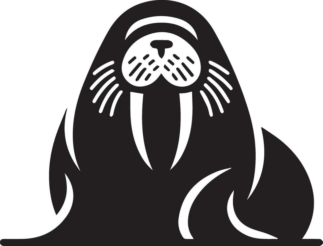 minimal walrus vector silhouette black color white background 9