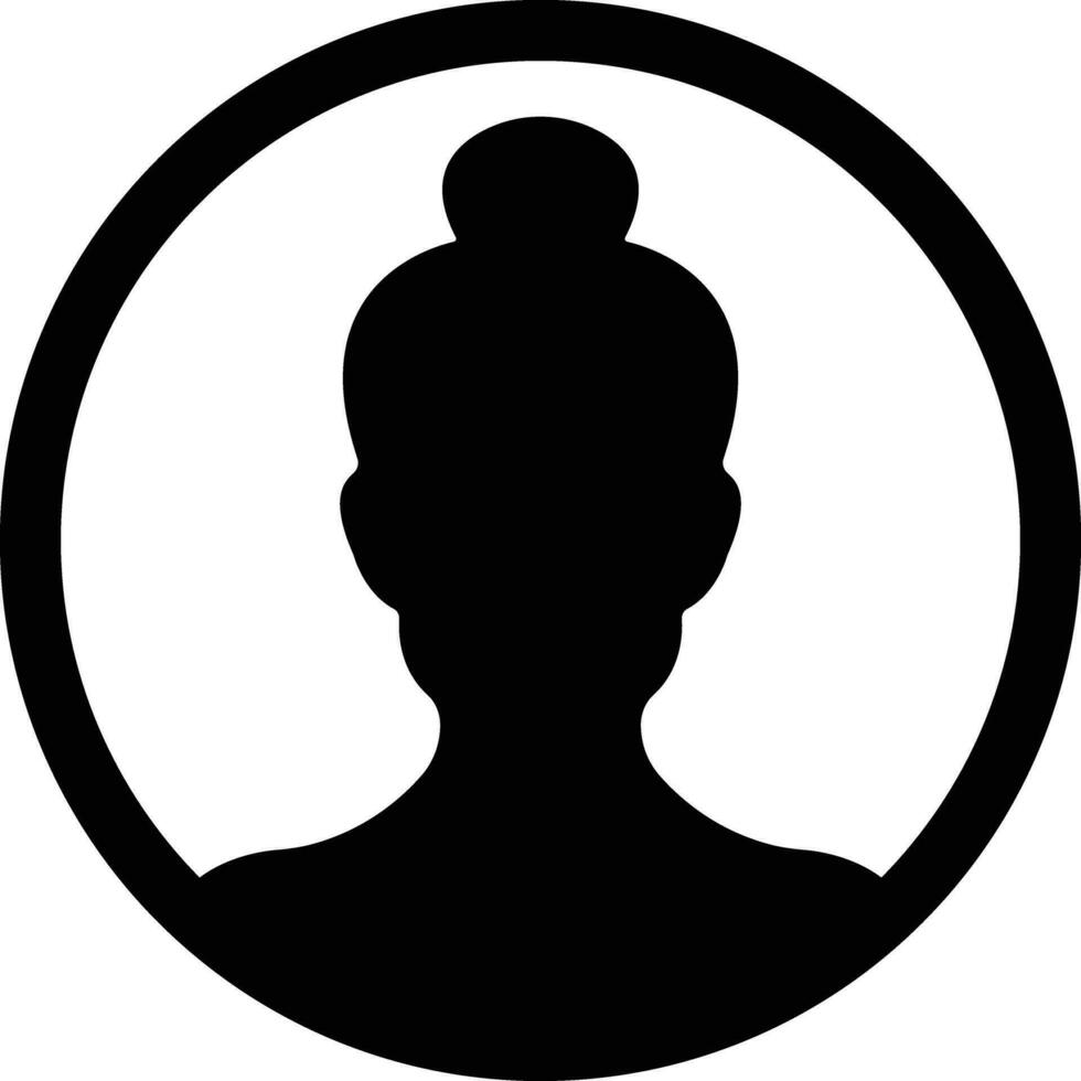user profile, person icon in flat isolated in Suitable for social media women profiles, screensavers depicting female face silhouettes vector for apps website