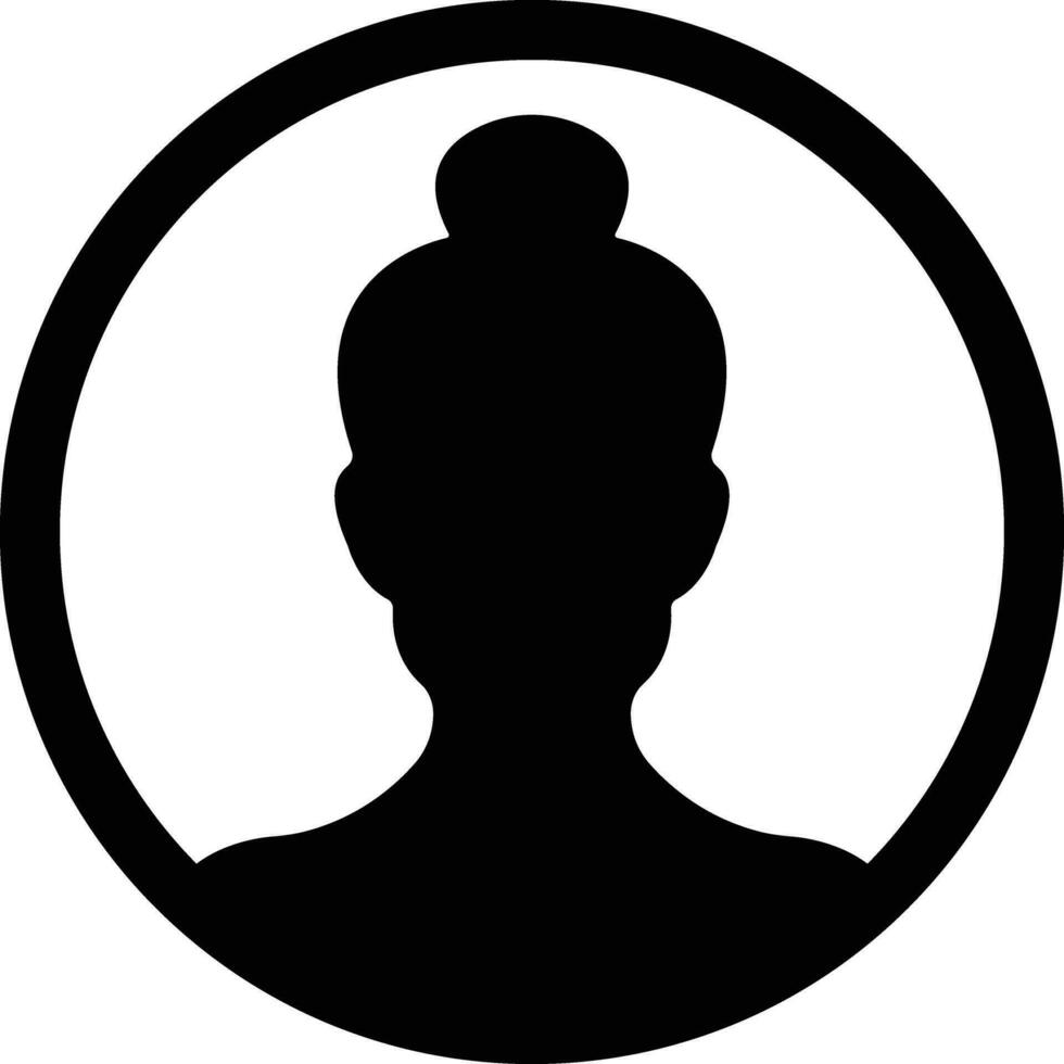 user profile, person icon in flat isolated in Suitable for social media women profiles, screensavers depicting female face silhouettes vector for apps website