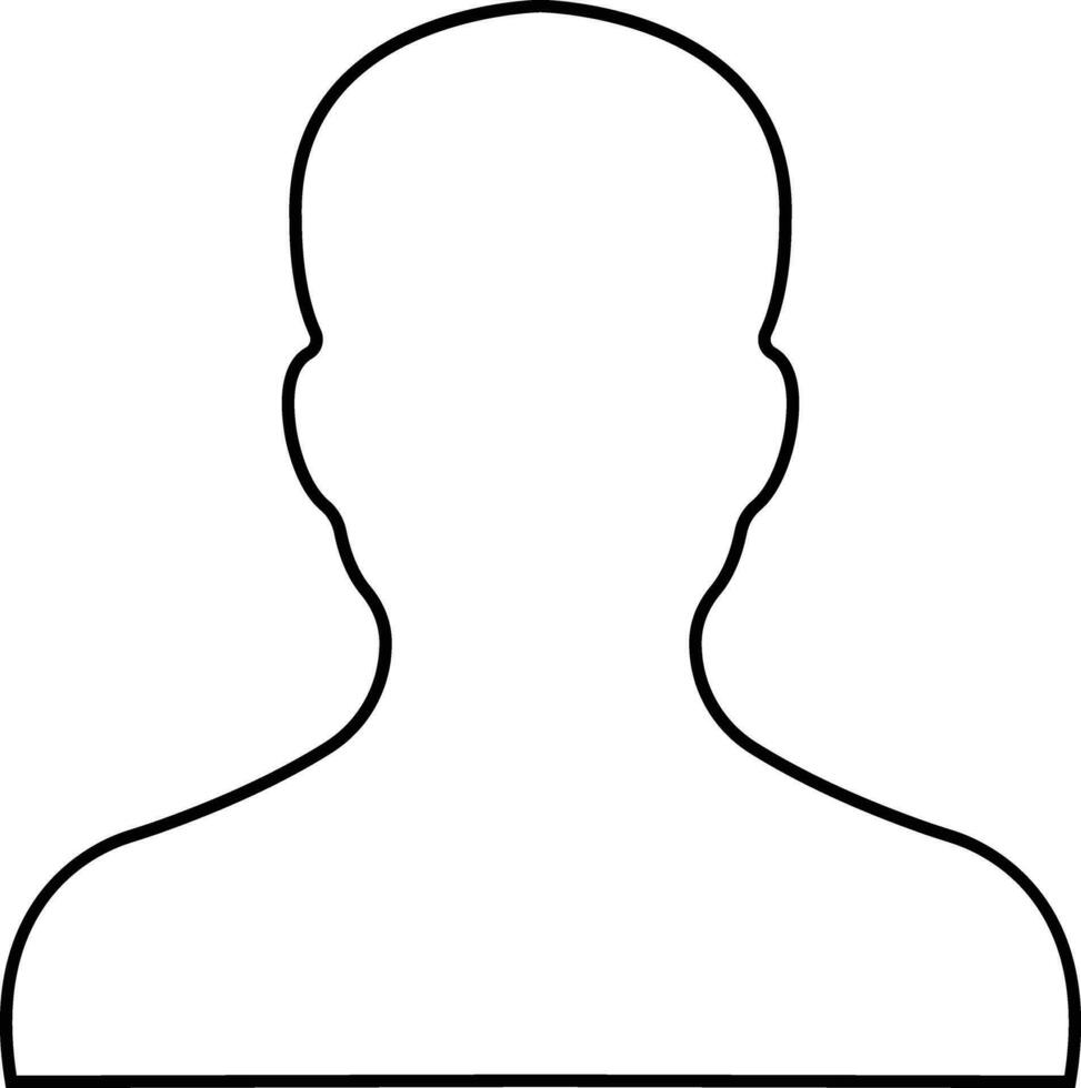 user profile, person icon on line isolated in  Suitable for social media man profiles, screensavers depicting male face silhouettes vector for apps website