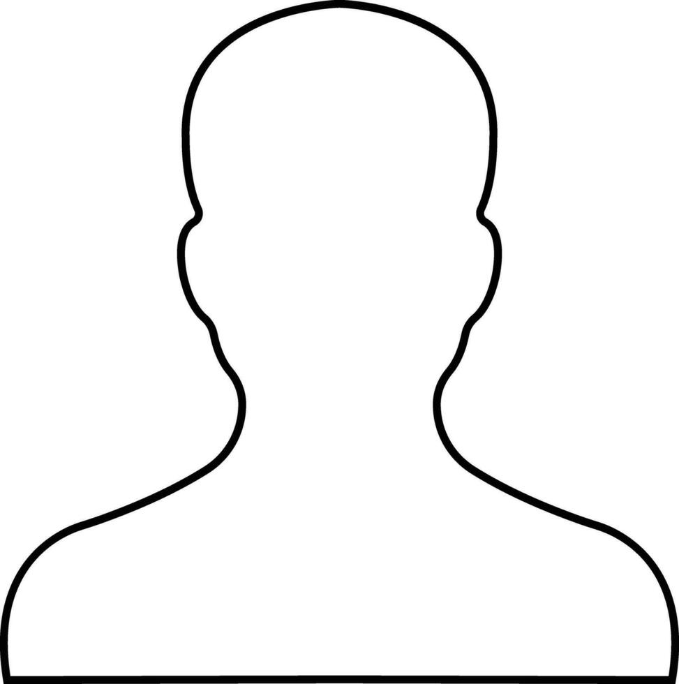 user profile, person icon on line isolated in  Suitable for social media man profiles, screensavers depicting male face silhouettes vector for apps website