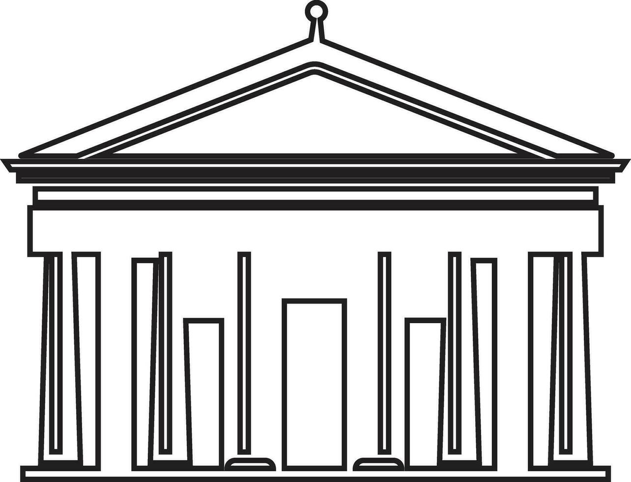 bank government Building Constructions icon in line style. isolated on Residential Building, Bank, Courthouse Architecture sign symbol vector for apps and website