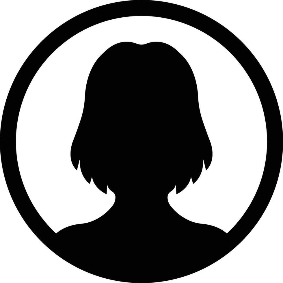 user profile, person icon in flat isolated in Suitable for social media women profiles, screensavers depicting female face silhouettes vector for apps website