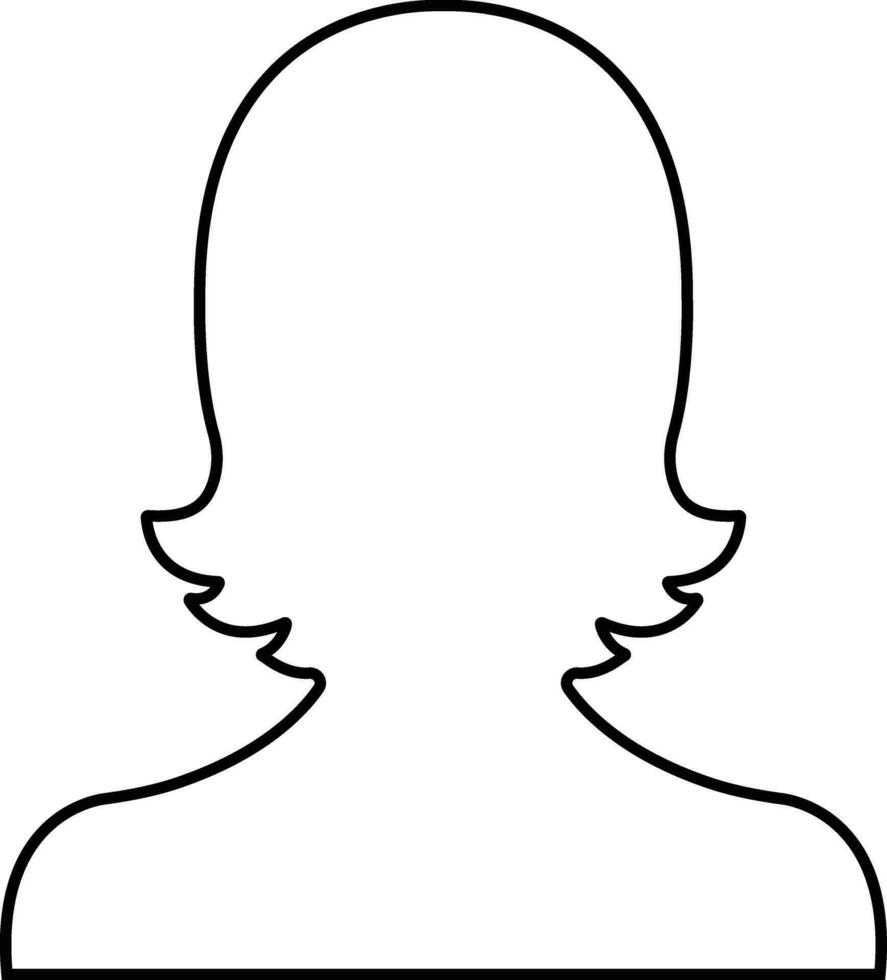 user profile, person icon in line isolated on Suitable for social media women profiles, screensavers depicting female face silhouettes vector for apps website