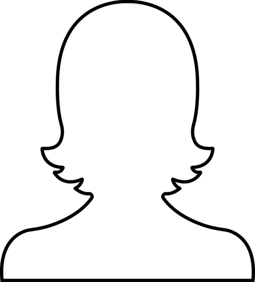 user profile, person icon in line isolated on Suitable for social media women profiles, screensavers depicting female face silhouettes vector for apps website