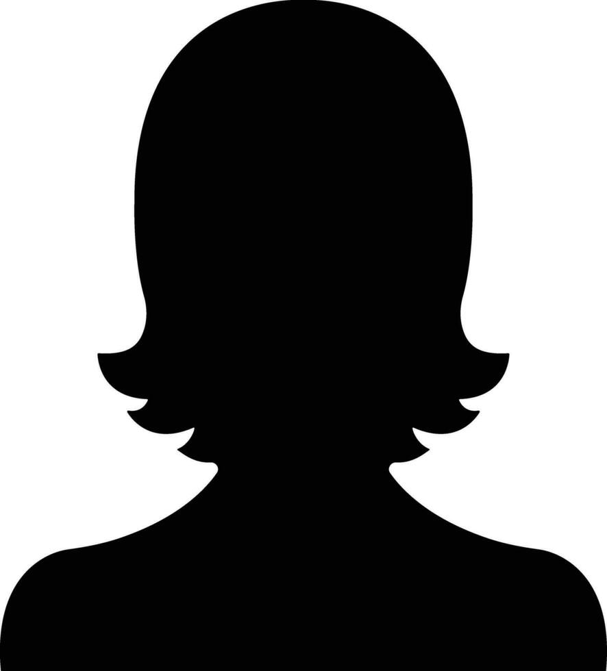 user profile, person icon in flat isolated in Suitable for social media women profiles, screensavers depicting female face silhouettes vector for apps website