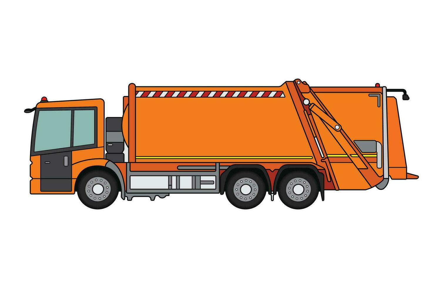 Vector illustration cool garbage truck icon Isolated on White Background