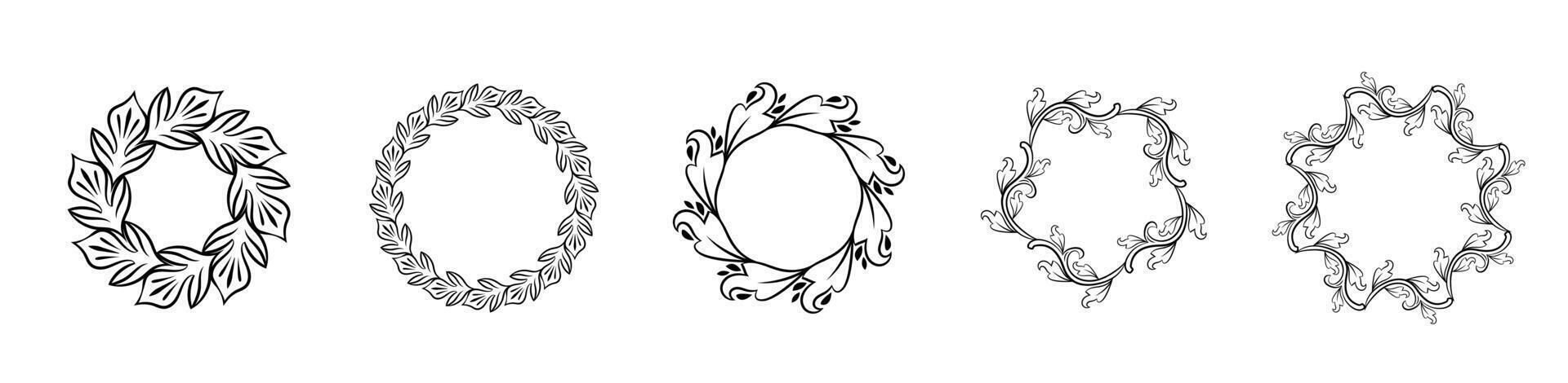 Circular decorative elements for related graphic purpose. Circular frame ornamental graphic elements. vector