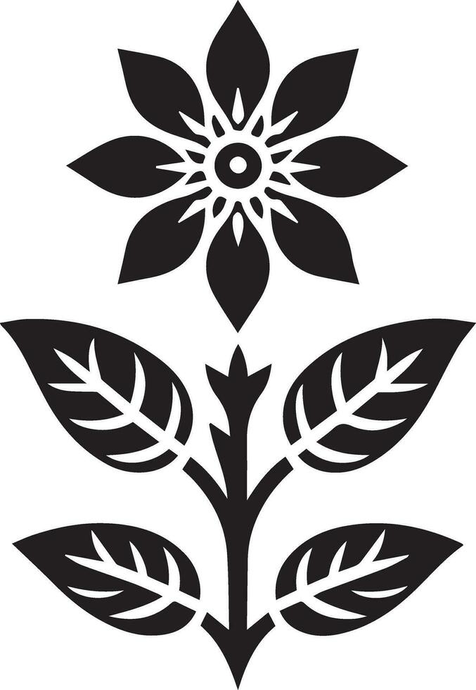 Flower Icon vector illustration black color, Flower Icon silhouette 10