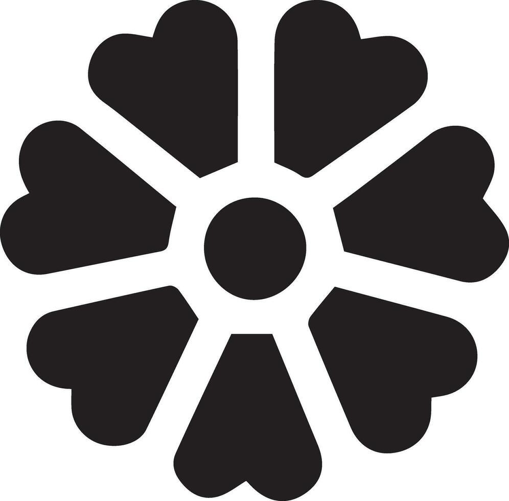 Flower Icon vector illustration black color, Flower Icon silhouette 16