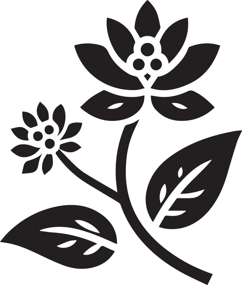 Flower Icon vector illustration black color, Flower Icon silhouette 15