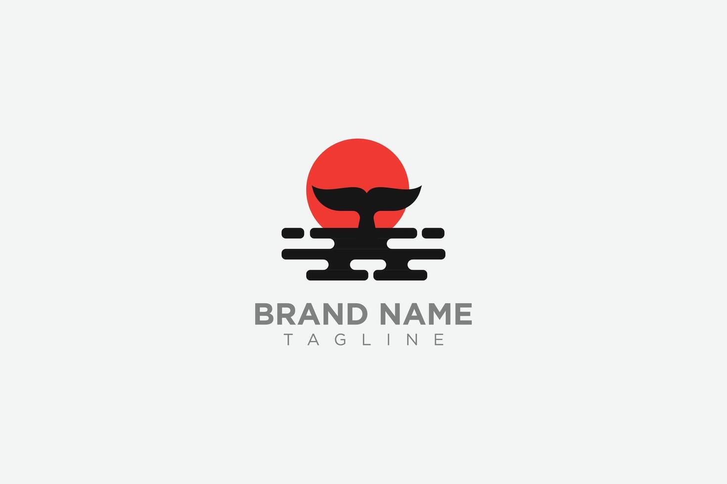 Whale, Tail, Wave, Sea icon logo vector