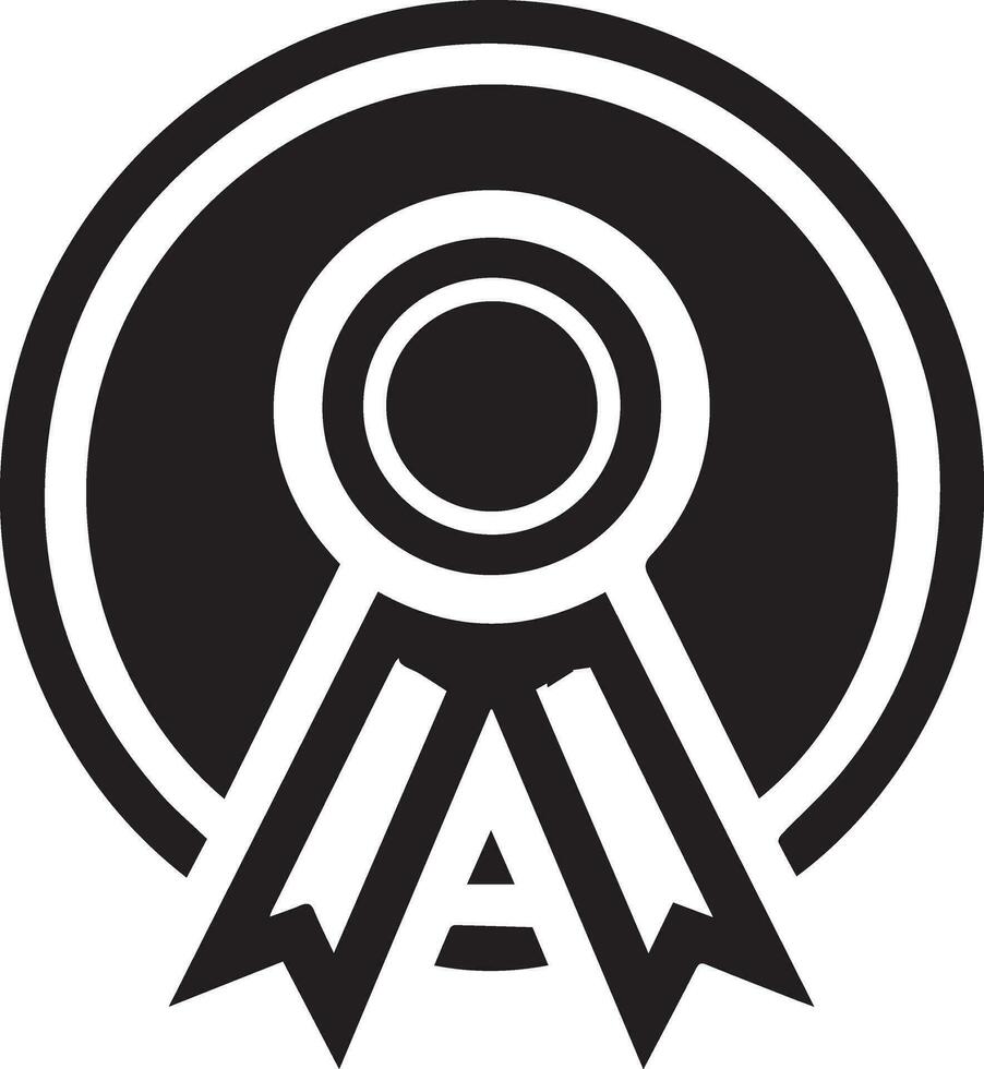 minimal award ribbon badge icon vector black color white background 11