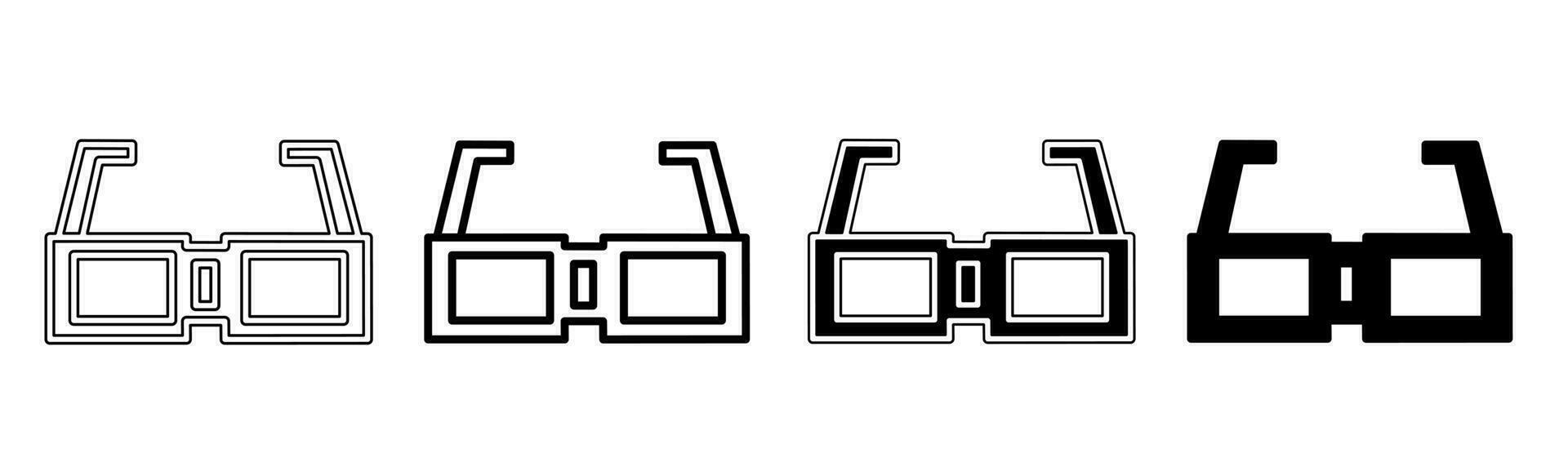 negro y blanco ilustración de un lentes. lentes icono colección con línea. valores vector ilustración.