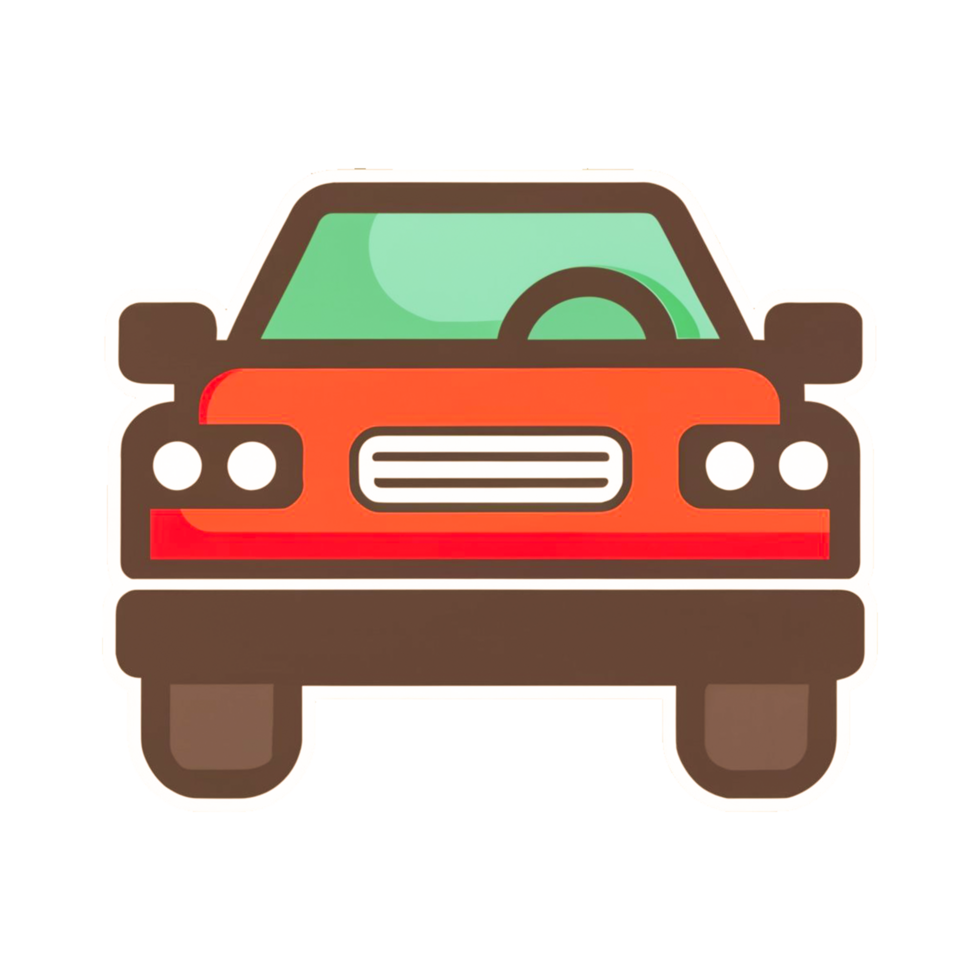 AI generated Simple Creative Elements Of Orange Flat Automobile png for free