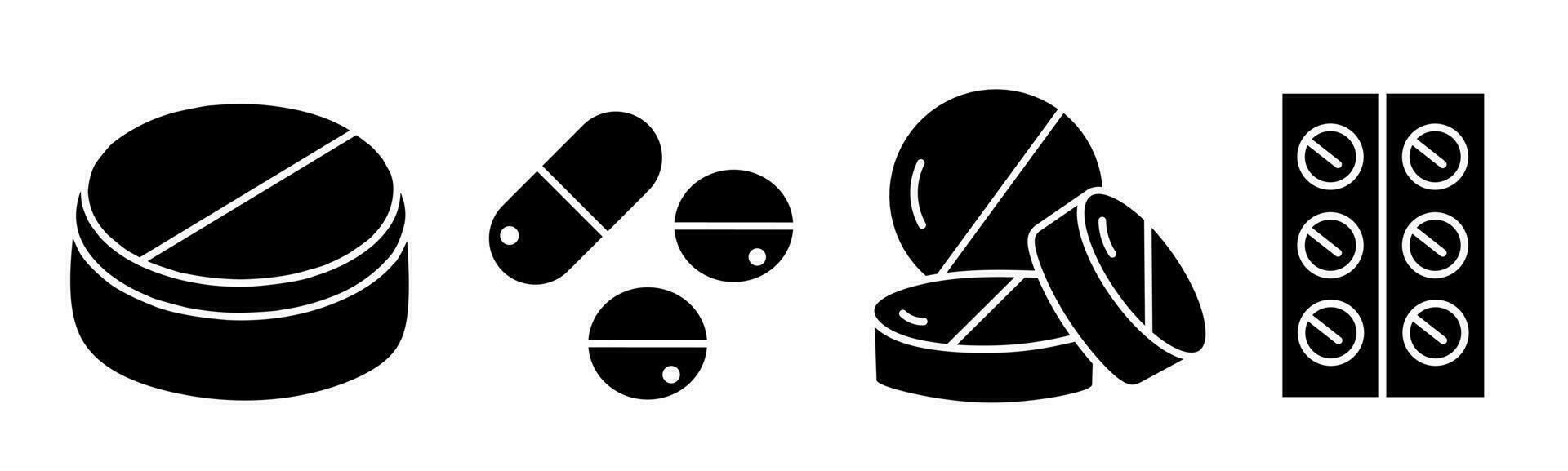 Capsule, drug, madicine icon collection design. Stock vector. vector