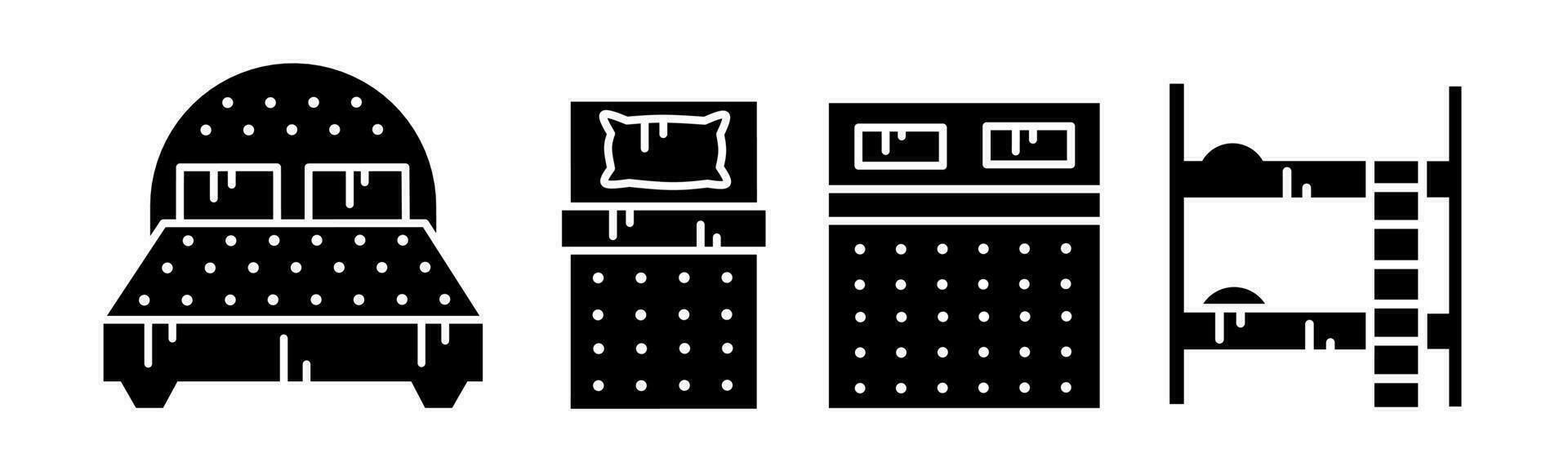 Bed, mattress icon collection design. Stock vector. vector