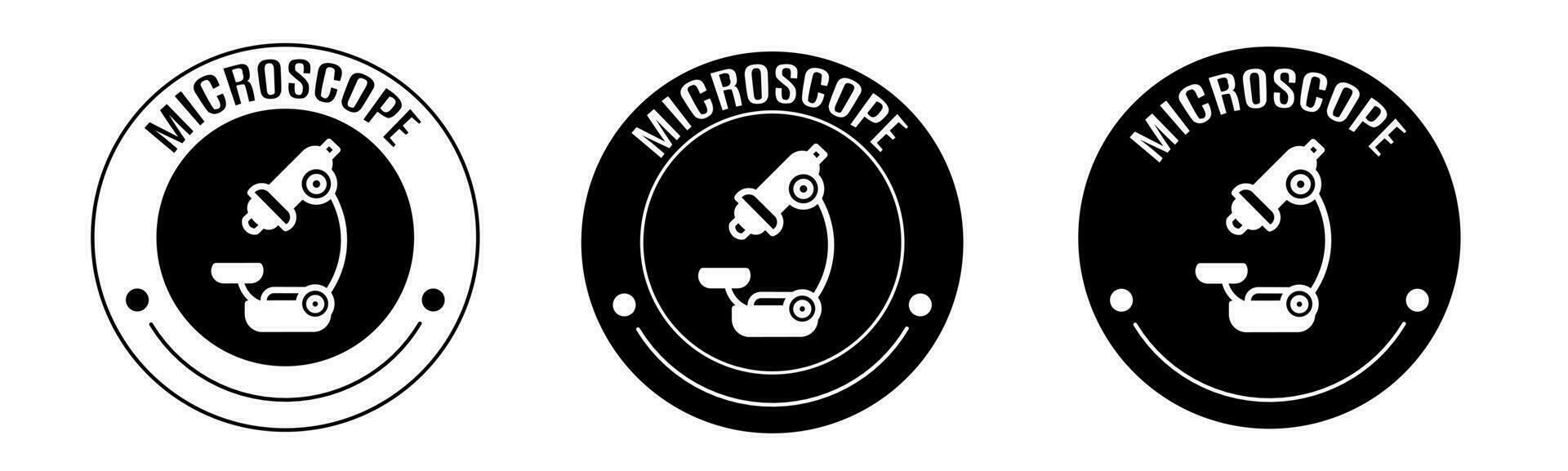 Black and white illustration of microscope icon in flat. Stock vector. vector