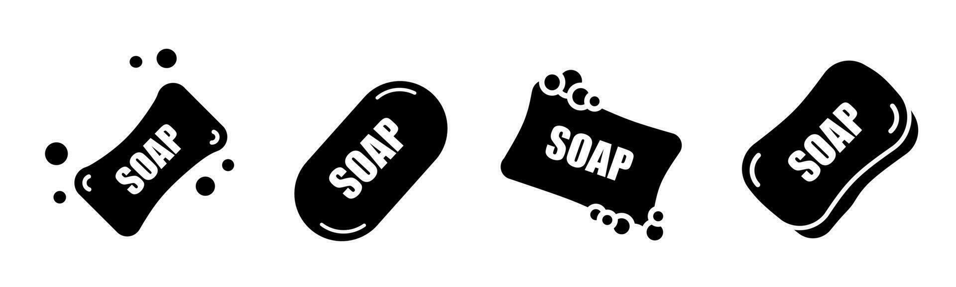 Soap icon collection. An illustration of a black soap icon. Stock vector. vector