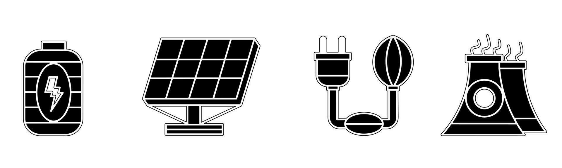 Energy icon collection. An illustration of a black energy icon. Stock vector. vector