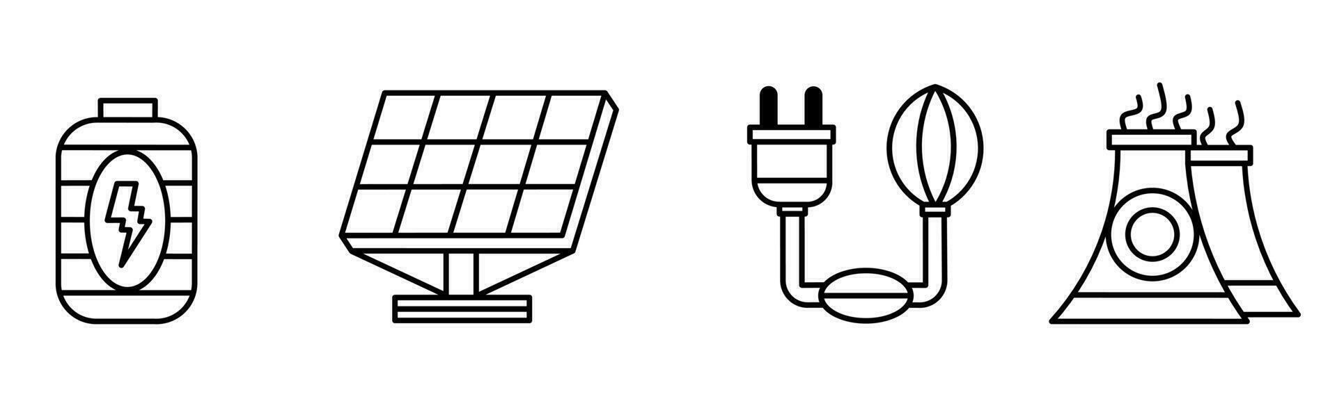 energía, ecología icono diseño negro línea. valores vector. vector