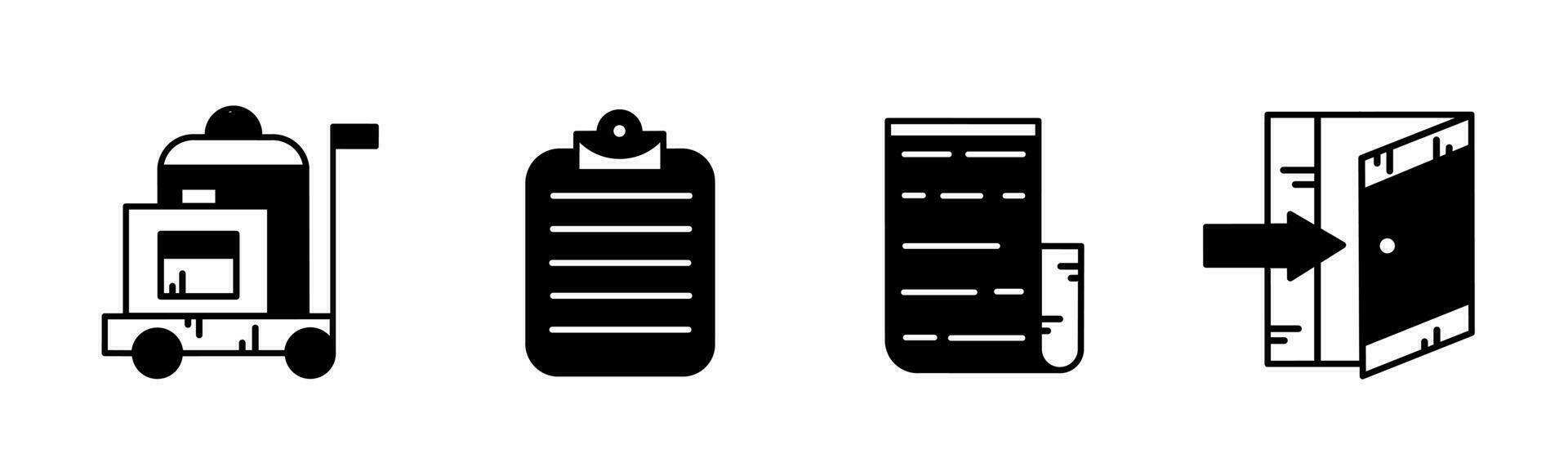 Check in icon vector black and white Illustration design for business. Stock vector.