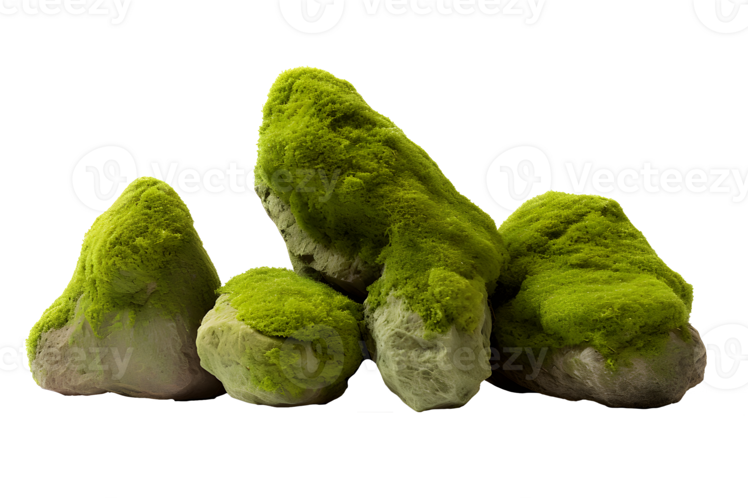 AI generated Mossy rock png