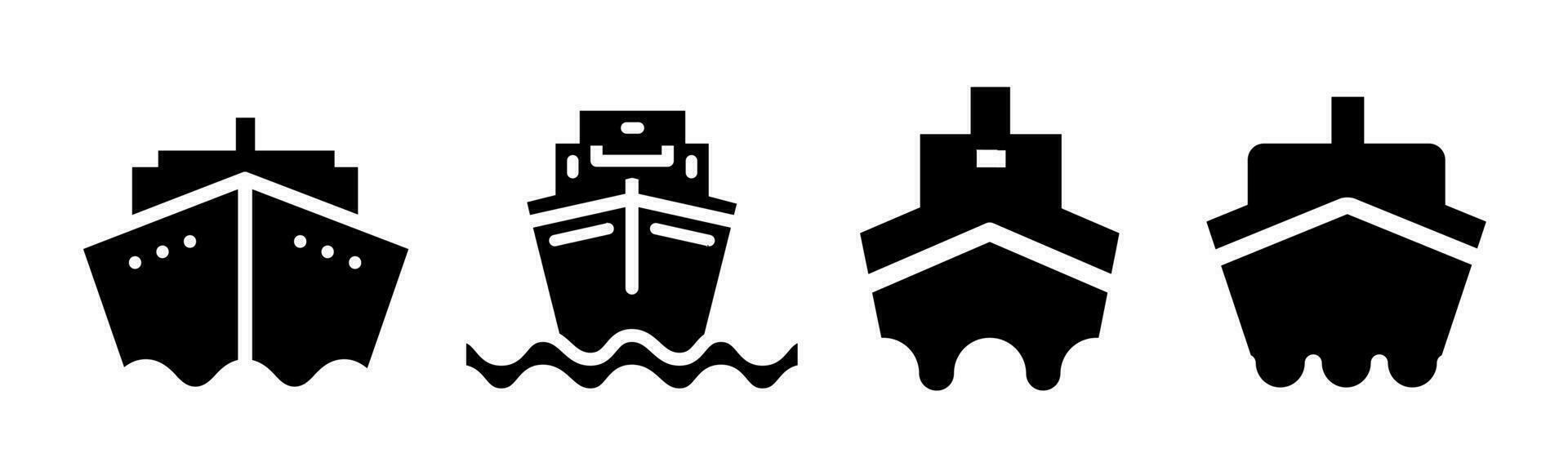 Ship icon collection. An illustration of a black ship icon. Stock vector. vector